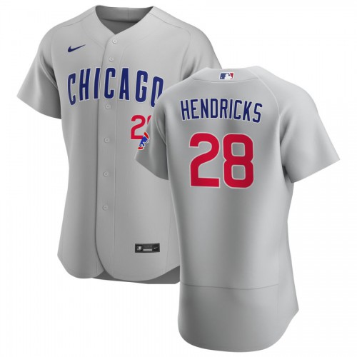 Chicago Chicago Cubs #28 Kyle Hendricks Men's Gray Road 2020 Authentic Team Jersey Men's