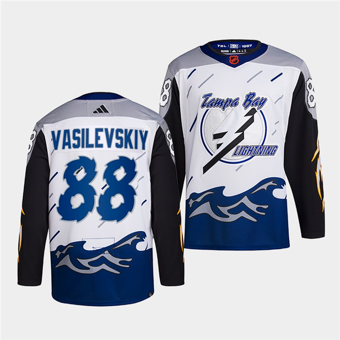 Tampa Bay Lightning #88 Andrei Vasilevskiy Men's Adidas Reverse Retro 2.0 Authentic Player Jersey - White