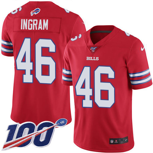 Bills #46 Ja'Marcus Ingram Red Youth Stitched Limited Rush 100th Season Jersey