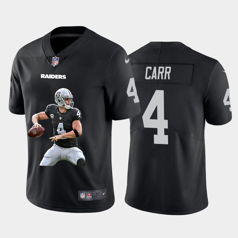 Las Vegas Raiders #4 Derek Carr Men's Player Signature Moves Vapor Limited Jersey Black