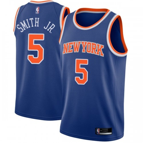New York Knicks #5 Dennis Smith Jr Blue Youth Swingman Icon Edition Jersey Youth