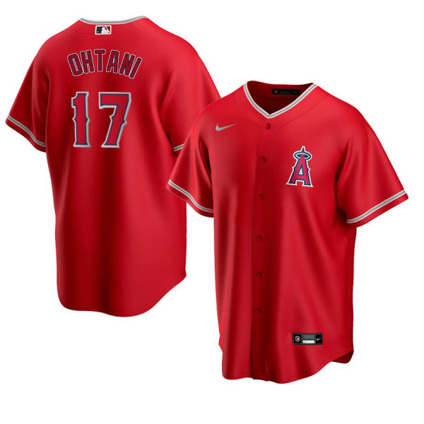 Men's Youth Women's Los Angeles Angels 17 Replica 2020 Red Alternate Team Logo Shohei Ohtani Jersey