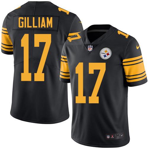 Pittsburgh Steelers #17 Joe Gilliam Black Men's Stitched Limited Rush Jersey Men's