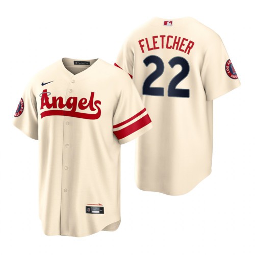 Los Angeles Los Angeles Angels #22 David Fletcher Cream Men's 2022 City Connect Game Jersey Men's