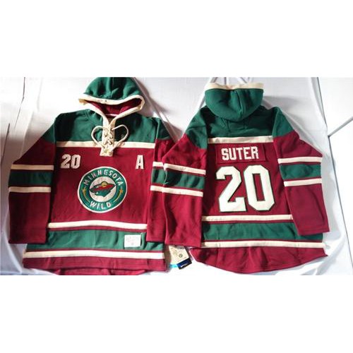 Minnesota Wild #20 Ryan Suter Red Sawyer Hooded Sweatshirt Stitched Jersey Men's