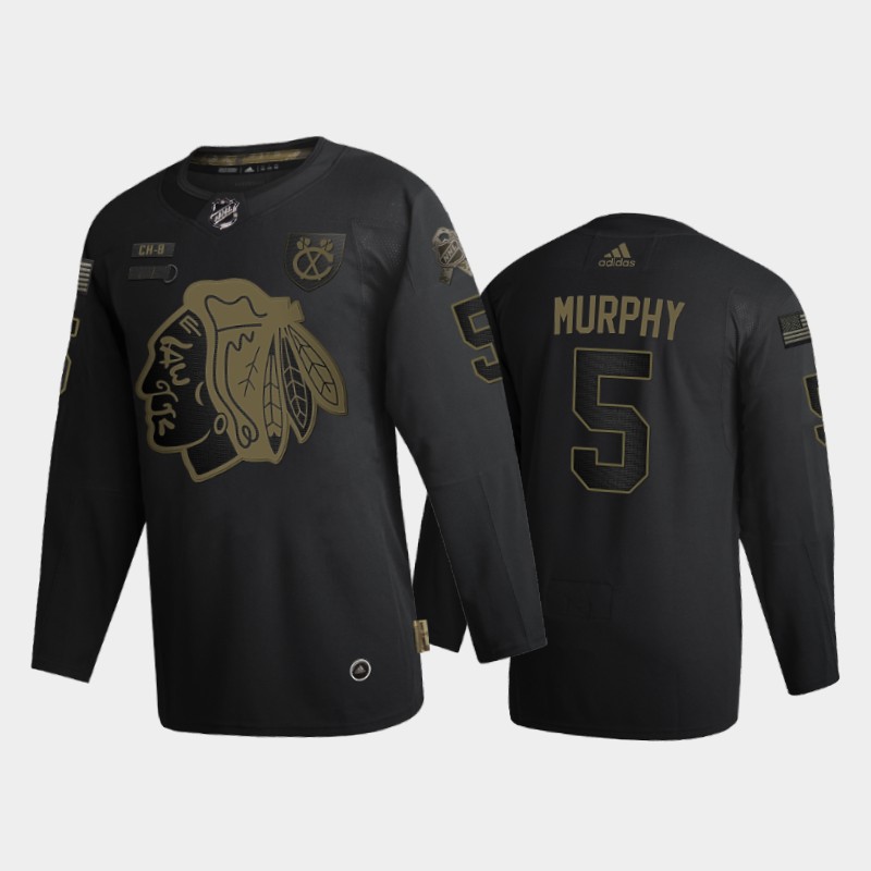 Chicago Blackhawks #5 Connor Murphy Men's Adidas 2020 Veterans Day Authentic Jersey - Black