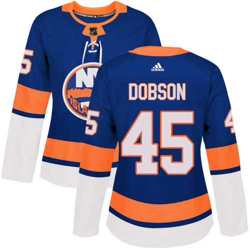 Adidas New York Islanders #45 Noah Dobson Royal Blue Home Authentic Women's Stitched Jersey Womens