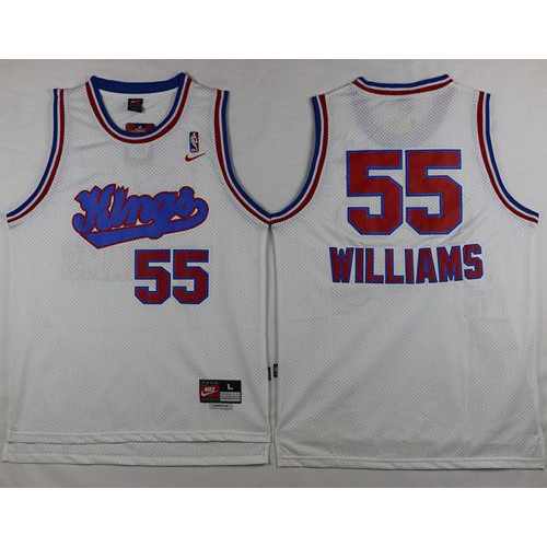 Sacramento Kings #55 Jason Williams White New Throwback Stitched Jersey Mens