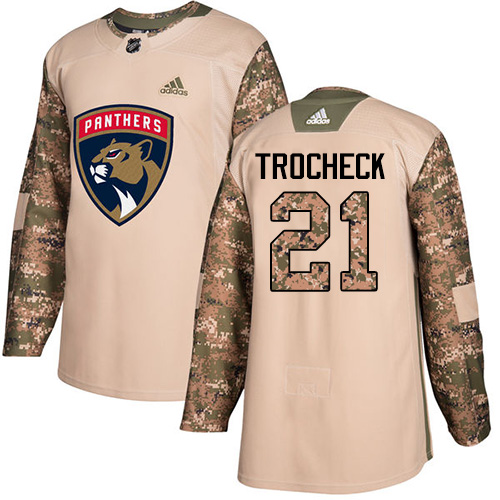 Adidas Florida Panthers #21 Vincent Trocheck Camo Authentic 2017 Veterans Day Stitched Youth Jersey Youth