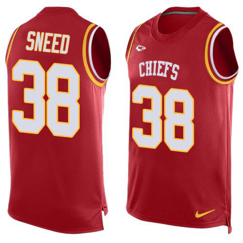 Chiefs #38 L'Jarius Sneed Red Team Color Men's Stitched Limited Tank Top Jersey