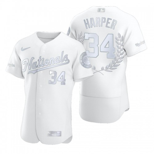 Washington Washington Nationals #34 Bryce Harper Men's Platinum MVP Limited Player Edition Jersey Men's