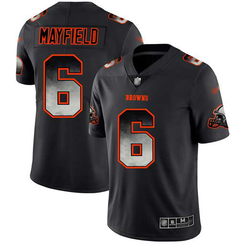 Cleveland Browns #6 Baker Mayfield Black Men's Stitched Vapor Untouchable Limited Smoke Fashion Jersey Men's