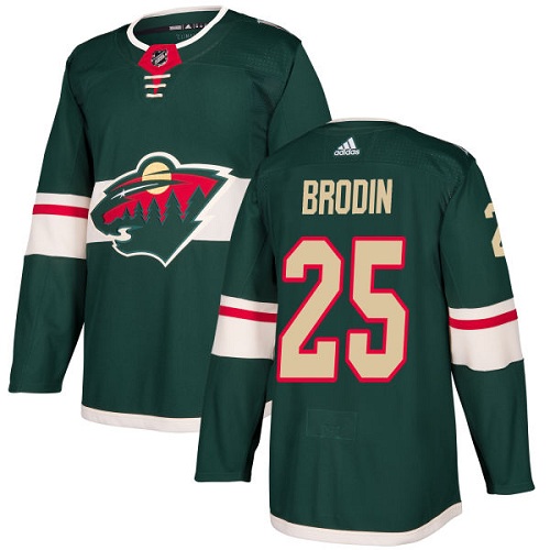 Adidas Minnesota Wild #25 Jonas Brodin Green Home Authentic Stitched Jersey Men's