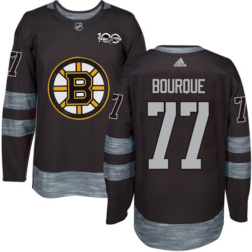 Adidas Boston Bruins #77 Ray Bourque Black 1917-2017 100th Anniversary Stitched Jersey Men's