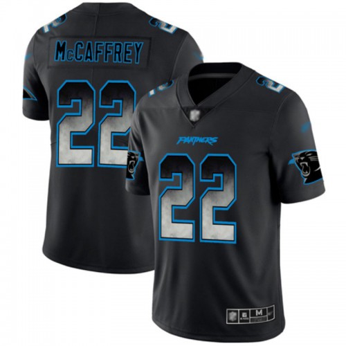 Carolina Panthers #22 Christian McCaffrey Black Men's Stitched Vapor Untouchable Limited Smoke Fashion Jersey Men's