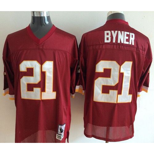 Mitchell And Ness Washington Commanders #21 Earnest Byner Red Throwback Stitched Jersey Men's
