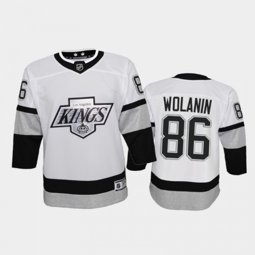 Adidas Los Angeles Kings #86 Christian Wolanin Youth 2021-22 Alternate Game Jersey - White Youth