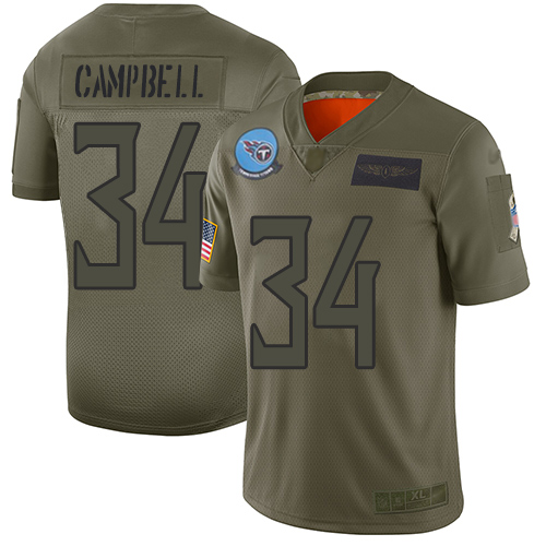 Tennessee Titans #34 Earl Campbell Camo Men's Stitched Limited 2019 Salute To Service Jersey Men's