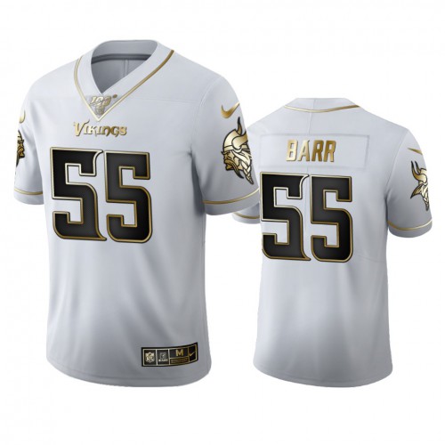 Minnesota Minnesota Vikings #55 Anthony Barr Men's White Golden Edition Vapor Limited 100 Jersey Men's