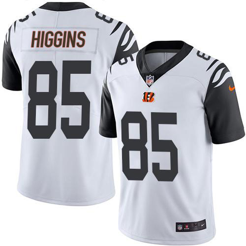 Bengals #85 Tee Higgins White Men's Stitched Limited Rush Jersey