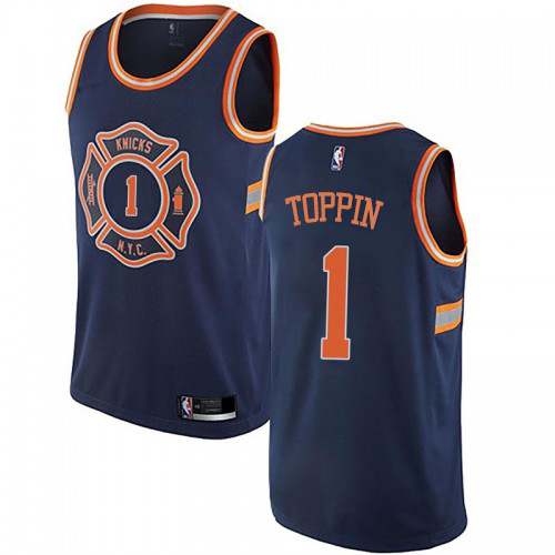New York Knicks #1 Obi Toppin Navy Swingman City Edition Jersey Mens