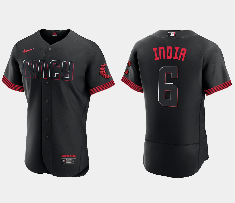 Men Jonathan India Cincinnati Reds 2023 City Connect Authentic Jersey – Black