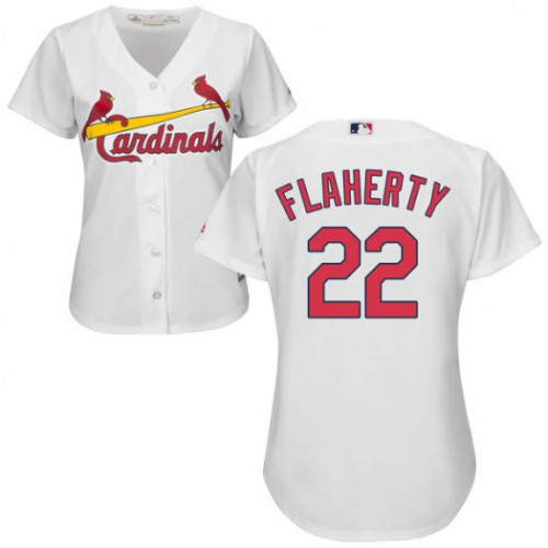 St.Louis Cardinals #22 Jack Flaherty White Home Women's Stitched Jersey Womens