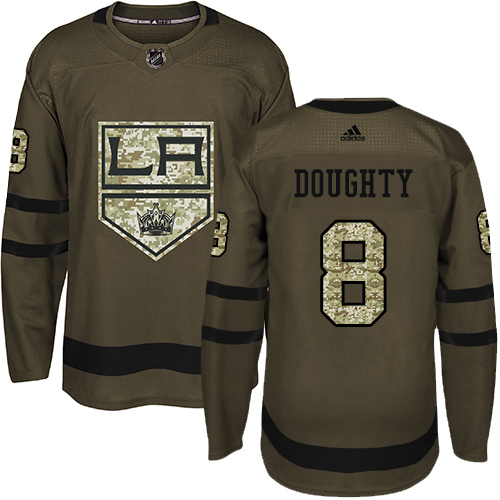 Adidas Los Angeles Kings #8 Drew Doughty Green Salute to Service Stitched Jersey Men's