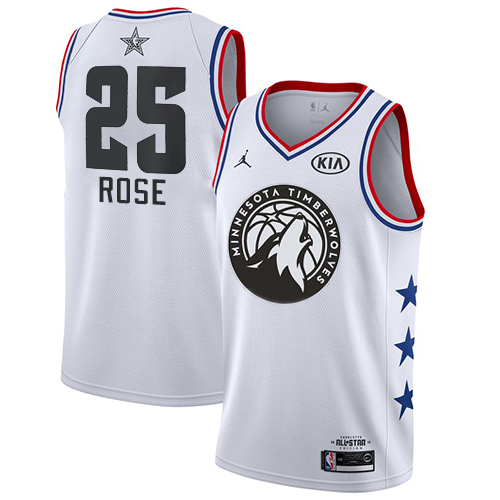 Minnesota Timberwolves #25 Derrick Rose White Youth Jordan Swingman 2019 All-Star Game Jersey Youth