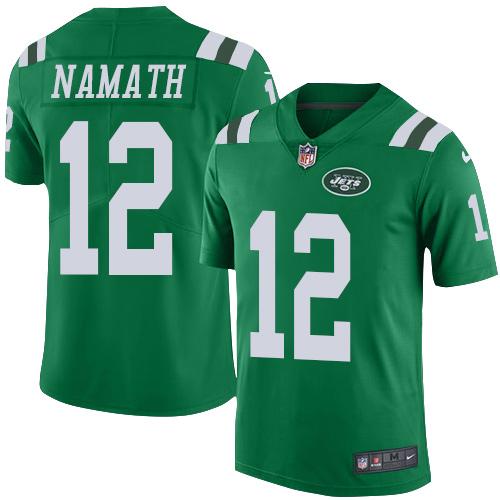 Jets #12 Joe Namath Green Youth Stitched Limited Rush Jersey