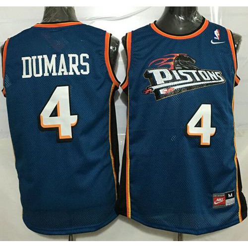 Detroit Pistons #4 Joe Dumars Blue Throwback Stitched Jersey Mens
