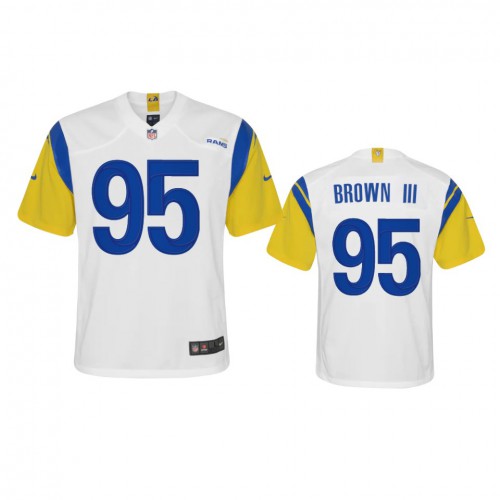 Los Angeles Los Angeles Rams #95 Bobby Brown III Youth Alternate Game Jersey - White Youth