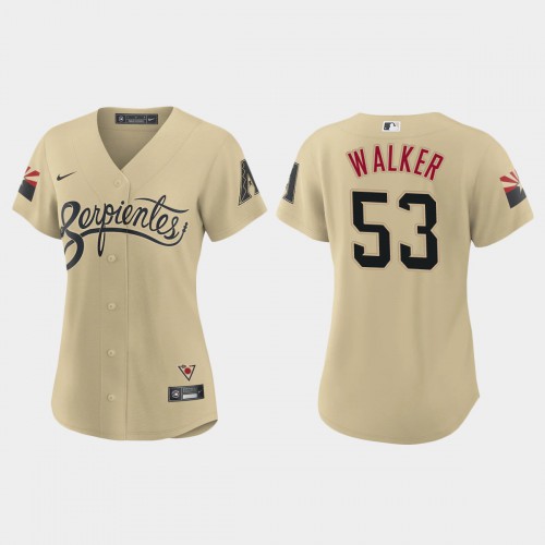 Arizona Arizona Diamondbacks #53 Christian Walker Women's 2021 City Connect Jersey Gold Womens