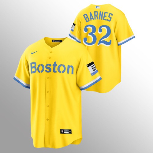 Boston Boston Red Sox #32 Matt Barnes Men's 2021 City Connect Gold Fans Version Jersey Men's