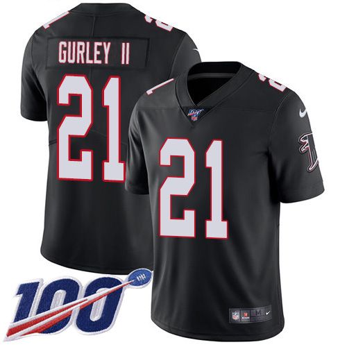 Atlanta Falcons #21 Todd Gurley II Black Alternate Youth Stitched 100th Season Vapor Untouchable Limited Jersey Youth