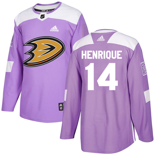 Adidas Anaheim Ducks #14 Adam Henrique Purple Authentic Fights Cancer Stitched Jersey Men's