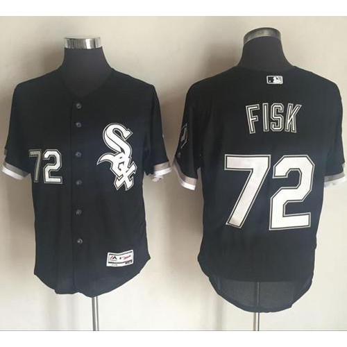 Chicago White Sox #72 Carlton Fisk Black Flexbase Authentic Collection Stitched Jersey Men's