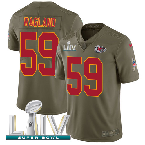 Kansas City Chiefs #59 Reggie Ragland Olive Super Bowl LIV 2020 Men's Stitched Limited 2017 Salute To Service Jersey Men's