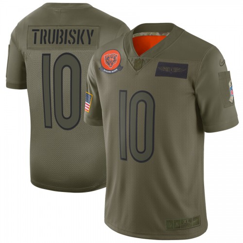 Chicago Bears #10 Mitchell Trubisky Camo Men's Stitched Limited 2019 Salute To Service Jersey Men's