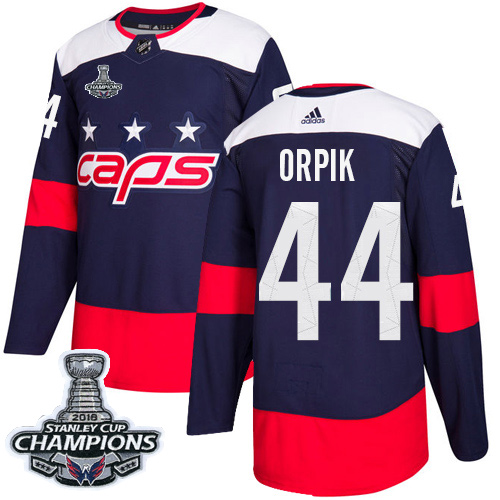 Adidas Washington Capitals #44 Brooks Orpik Navy Authentic 2018 Stadium Series Stanley Cup Final Champions Stitched Jersey Men's