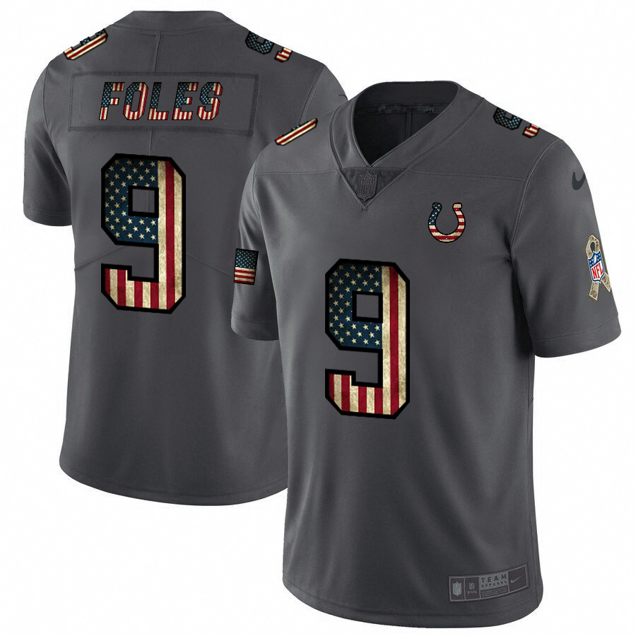 Indianapolis Colts #9 Nick Foles 2018 Salute To Service Retro USA Flag Limited Jersey