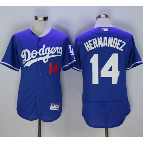 Los Angeles Dodgers #14 Enrique Hernandez Blue Flexbase Authentic Collection Stitched Jersey Men's