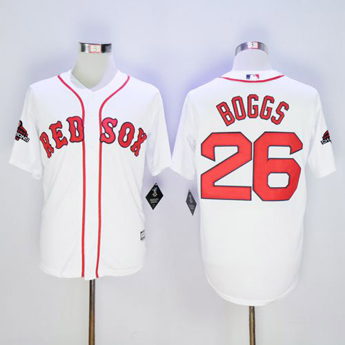 Boston Red Sox #26 Wade Boggs White New Cool Base 2018 World Series Champions Stitched Jersey Men's