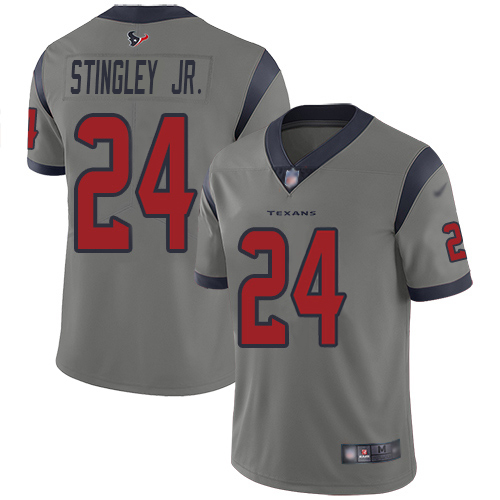 Texans #24 Derek Stingley Jr. Gray Men's Stitched Limited Inverted Legend Jersey