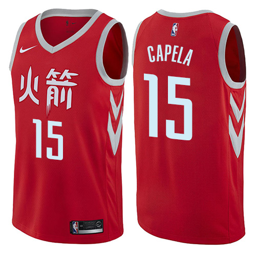 Houston Rockets #15 Clint Capela Red Swingman City Edition Jersey Mens