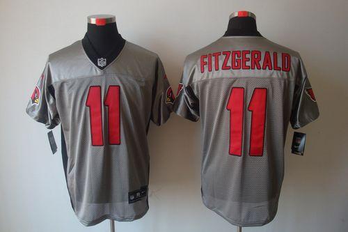 Cardinals #11 Larry Fitzgerald Grey Shadow Men's Stitched Elite Jersey