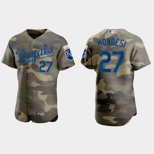 Kansas City Kansas City Royals #27 Adalberto Mondesi Men's 2021 Armed Forces Day Authentic Jersey -Camo Men's