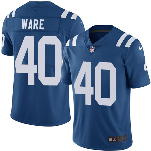 Indianapolis Colts #40 Spencer Ware Royal Blue Team Color Men's Stitched Vapor Untouchable Limited Jersey Men's