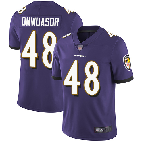 Baltimore Ravens #48 Patrick Onwuasor Purple Team Color Men's Stitched Vapor Untouchable Limited Jersey Men's