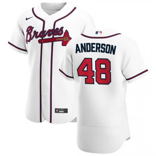 Atlanta Atlanta Braves #48 Ian Anderson Men's White Home 2020 Authentic Player Jersey Men's